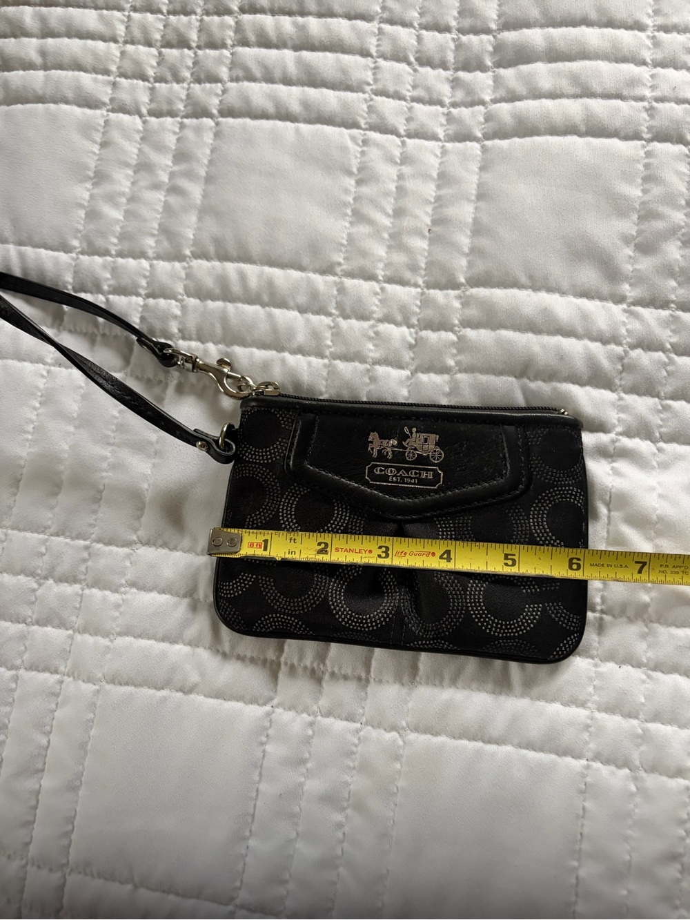 Coach Black Signature  C Wristlet Wallet
